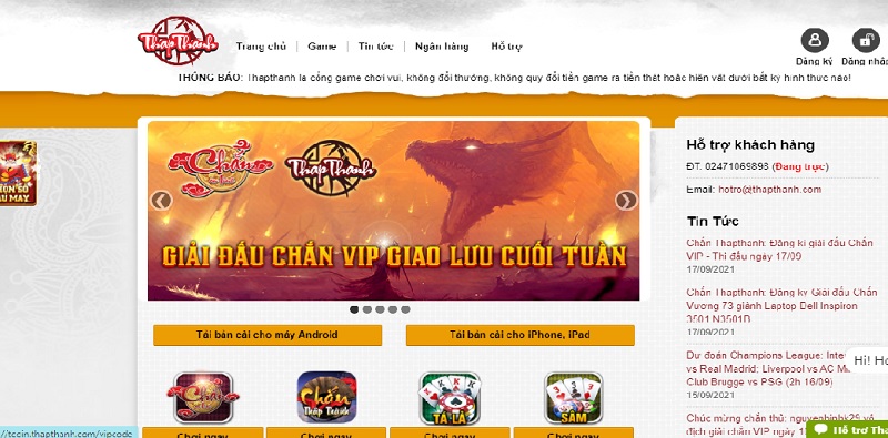 Cổng game online Thapthanh đang hot hiện nay
